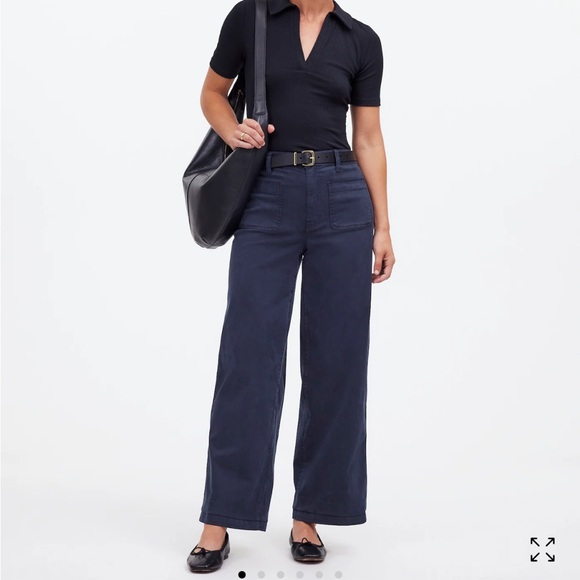 Madewell The Emmett Wide-Leg Pant - Picture 1 of 5